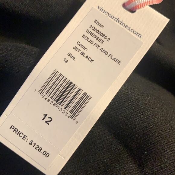 NWT Vineyard Vines Black fit and flare dress - Picture 3 of 4